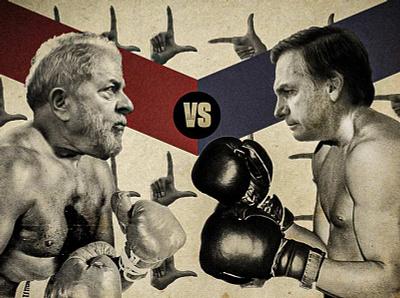 Lula VS Bolsonaro boxe brazil collage design photoshop