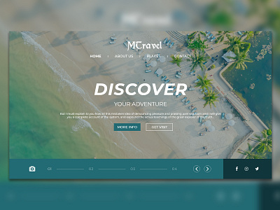 MTravel - landing page app design branding design photoshop typography ui uiuxdesign ux web