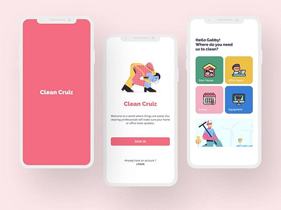Home Cleaning app branding clean ui cleaning company cleaning services uidesign
