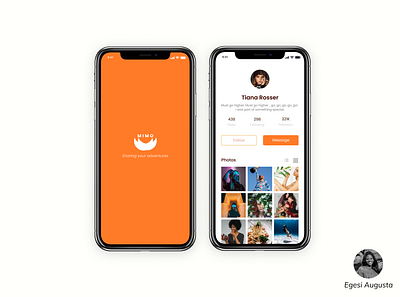 Mimo app design social media ui
