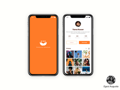 Mimo app design social media ui