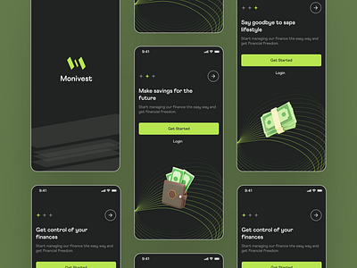 Monivest finance app fintech app minimal design mobile design uidesign