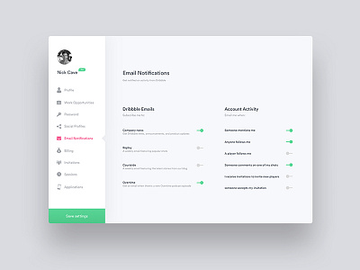 Daily UI - Settings