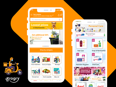 grocery app banner design category grocery grogry homepage productdesign
