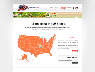 stateUSA v3D design home screen logo minimal ux web website