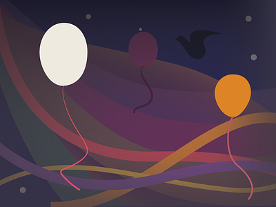 cosmos baloons cosmos festive illustration logo minimal moon rainbow travel vector