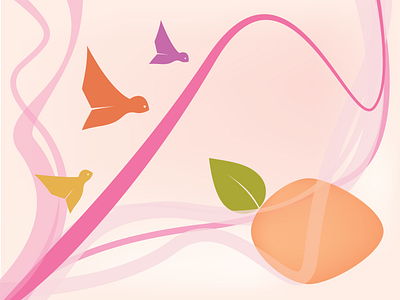 musical birds birds design home screen minimal pink ui ux vector website