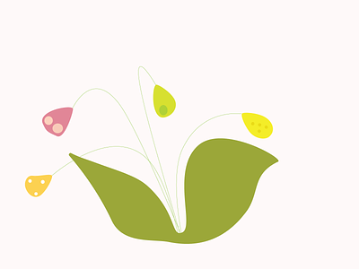flower design green illustration leaves minimal spring vector
