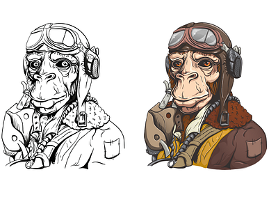 Royal-Chimp-Air-Force character design design graphic design illustration vector