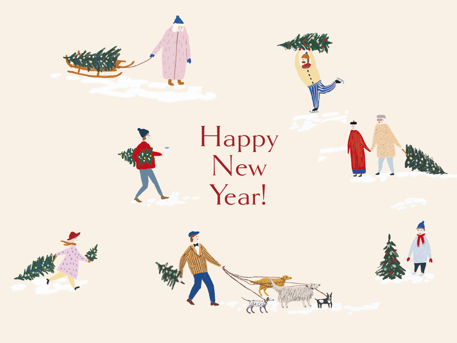 Happy New Year card 2021 art card christmas christmas card christmas tree design graphic design happy new year happy new year 2021 illustraion new year