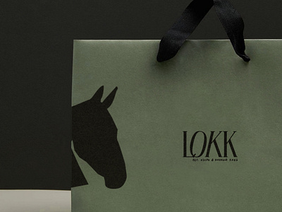 Lokk branding. Paper bag animal brand branding design graphic design green head horse identity illustration logo logotype vector