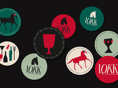 LOKK identity details branding design graphic design horse identity illustration logo logotype red restaurant