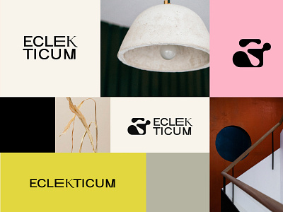 ECLEKTICUM interior studio furniture identity interior logo logotype studio yellow