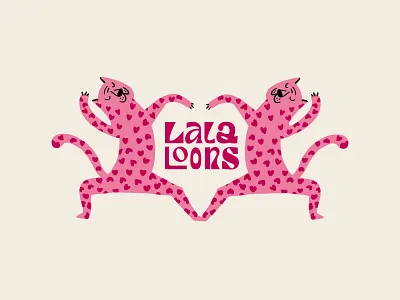 LalaLoons Identity animal animal logo balloons branding character design girl graphic design identity illustration leopard logo logotype pink