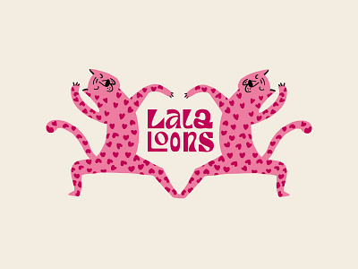 LalaLoons Identity animal animal logo balloons branding character design girl graphic design identity illustration leopard logo logotype pink
