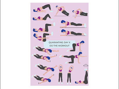 workout illustration illustration poster qarantine workout