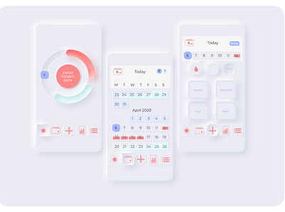 Period App Redesign clue mobile app neumorphism period app redesign redesign concept