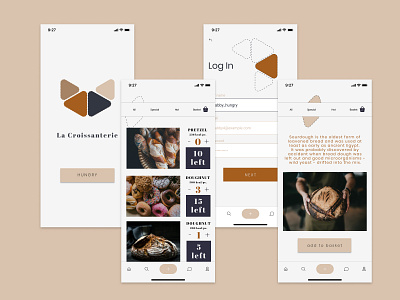 La Croissanterie Mobile App concept design food food app mobile mobile app