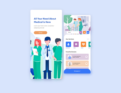 Medical Service Mobile Apps Concept app art branding icon illustration minimal ui ux vector website