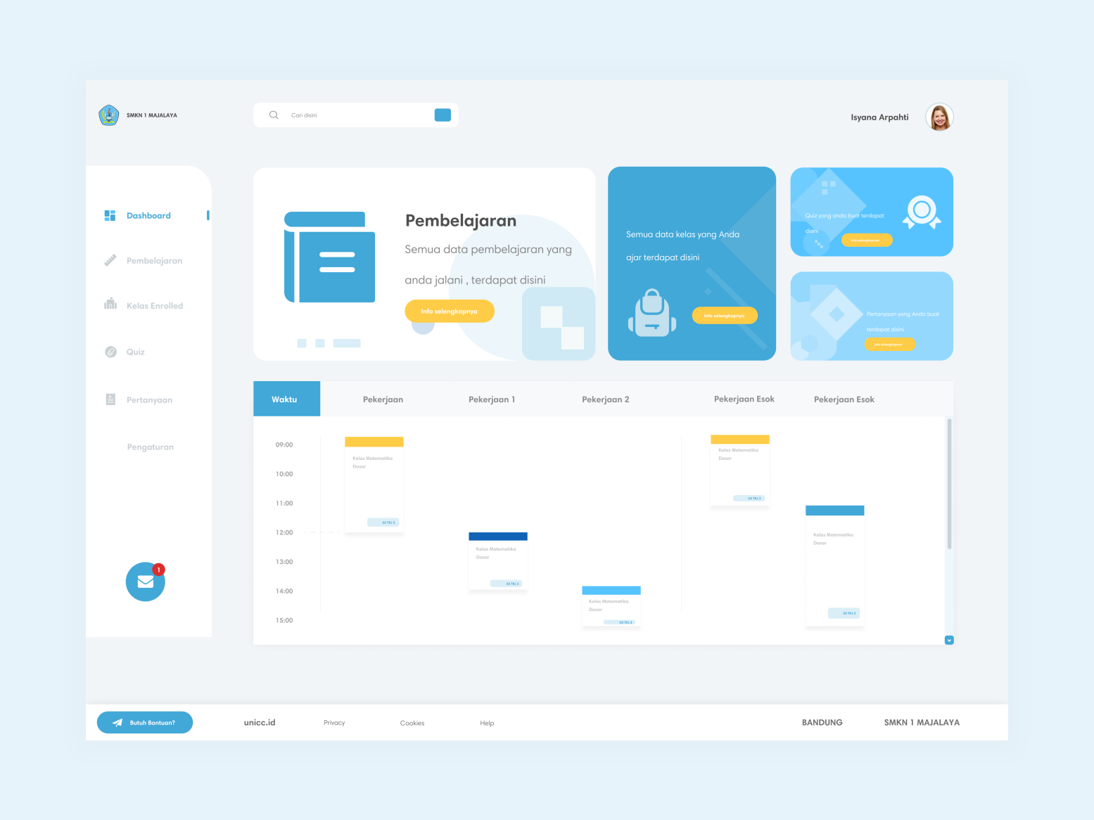 Teacher Dashboard Learning Management System by Yovi Sopyan on Dribbble