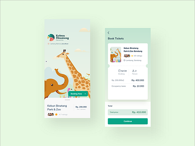 Ticketing zoo app design