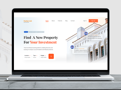Real Estate Landing Page app branding design minimal ui web