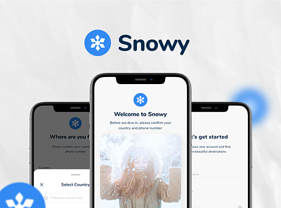 Snowy App - Register Page app branding design illustration logo minimal ui ux