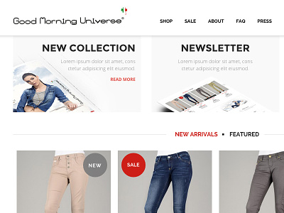 Good Morning Universe Online Shop ecommerce fashion flat jeans light shop white
