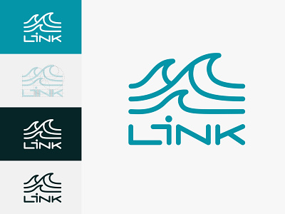 Link logo branding design logo ocean surfing watersports waves