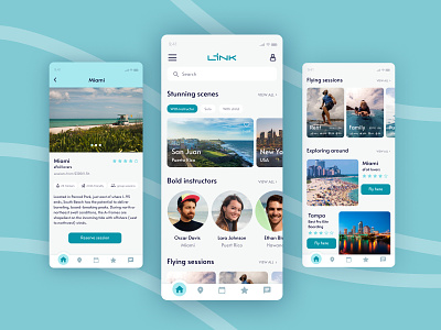 Link elevate app app design link ocean surfing ui ux