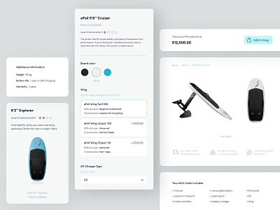 E-commerce — Lift eFoils branding design eccomerce ocean surfing ui web