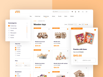 E-commerce website design e commerce shopping toys ui ux web