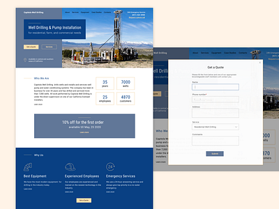 Well Drilling Website forms landing page web design