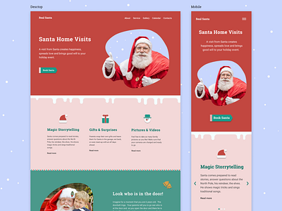 Santa Home Visits Website adaptive christmas mobile web design