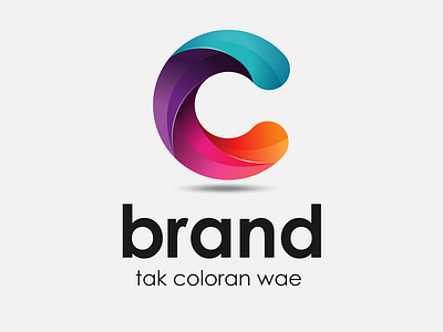 C initial monogram colorful logotype