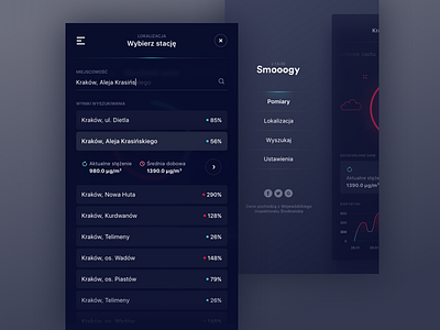 Smooogy - Search & Menu Screen