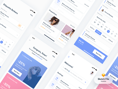 Barber Booking App UI Kit