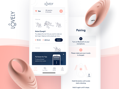 Lovely App Redesign app clean erotic intimacy ios iphone maise mobile pink sex ui