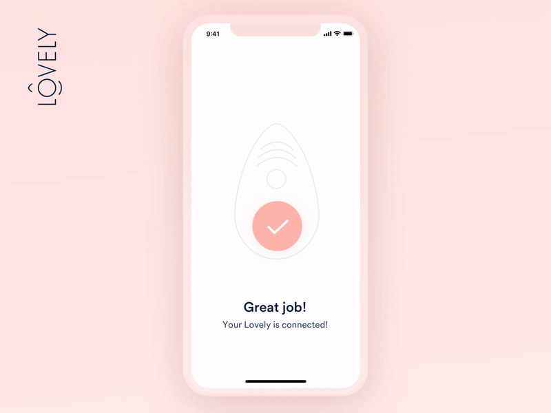 Lovely - pairing device animation animation app clean erotic intimacy ios iphone mobile pink sex ui ux