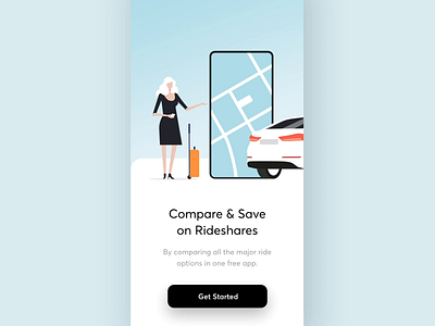 Compare Rideshare App Animation animation app car drive ios maise map motion navigation onboarding ride rideshare share taxi tesla transport travel trip uber