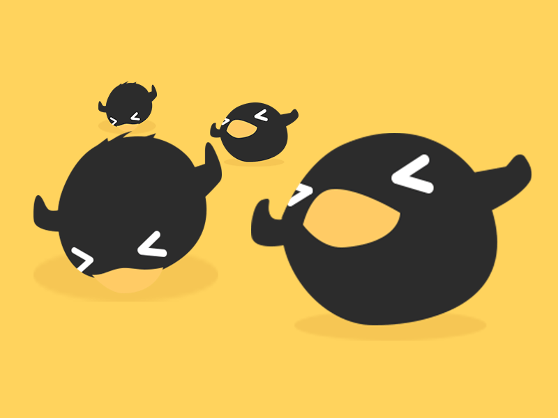 Roll it animation gif illustration penguin qq roll