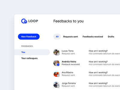 Loop inbox screen