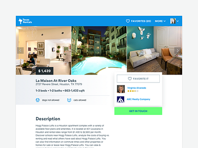 Har Rentals - Listing Page clean minimalist real estate web web design