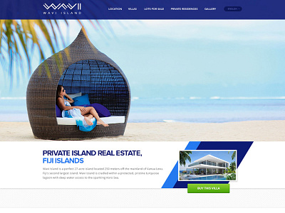 Waviisland Design private island real estate travel website design