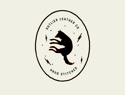 Outlier Leather Co. 2d art badge design badge logo branding design illustration illustrator logo typography vector