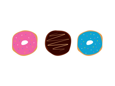 Colorful Donuts! bright chocolate donuts flat food illustration playful tasty
