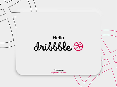 Special Thanks to @Veljko Lazarević appreciation dribbble dribbble player hello hello dribbble invitation thankgiving thanks