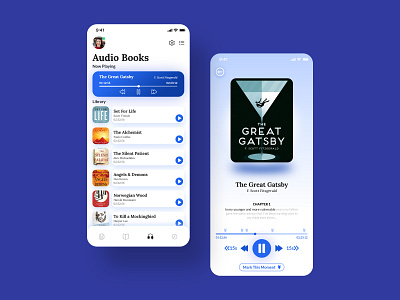 Audio Book App UI audiobook book reading books challenge clean daily design ios now playing ui