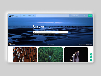 Re-designed Unsplash Homepage