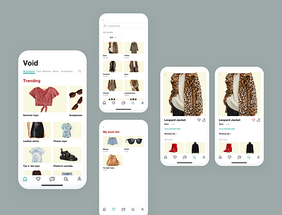 Clothing app - Void app clean cleanui clothes clothing eshop minimalistic mobile uxdesign uxui